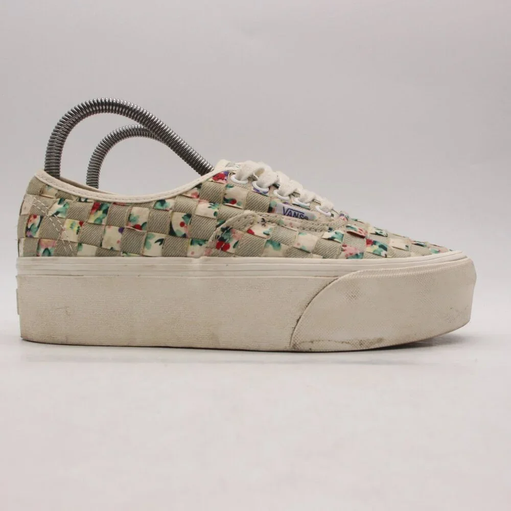 Vans Stacked Platform Women's Size 8 Sneaker Woven Floral Denim